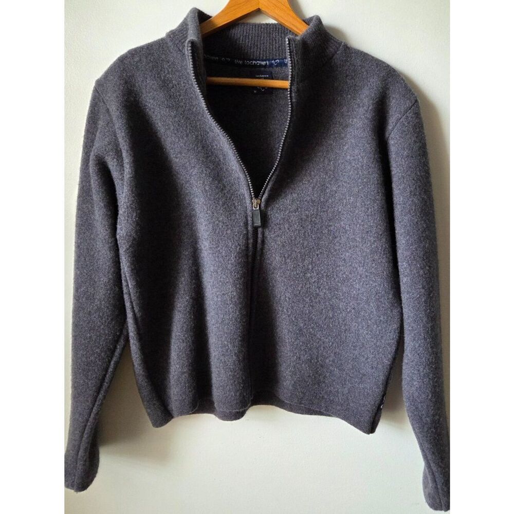 EUC LOCHAVEN OF SCOTLAND LAMBSWOOL THICK MOCKNECK ZIP UP SWEATER SIZE M WMNS